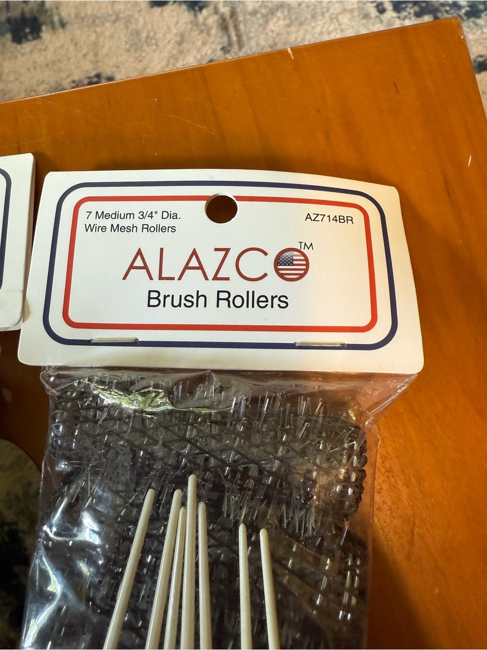 Vintage style wire mesh brush rollers with Pins - Pack of 14 - 3/4 inch - Picture 3 of 5